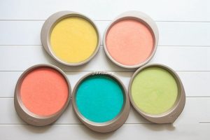Pour the cake batter into the mold