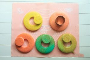 Press out the cupcake rings with mousse rings