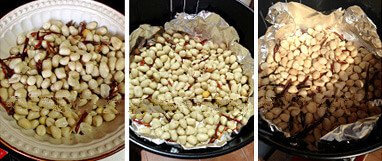 Put in peanut rice.