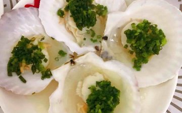 steamed scallops.