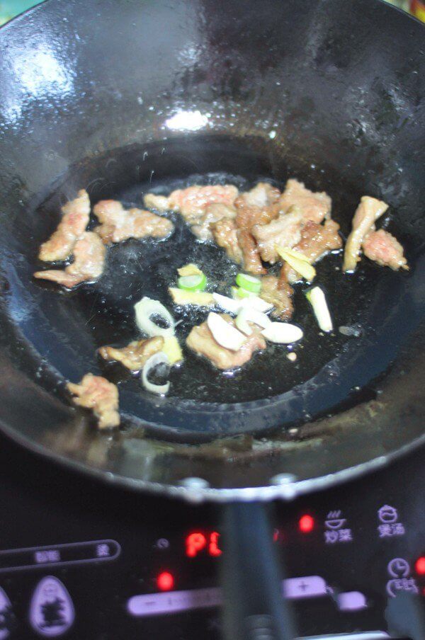Add the spring onions, ginger and garlic.