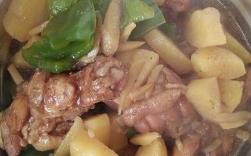 stewed chicken wings with potatoes.
