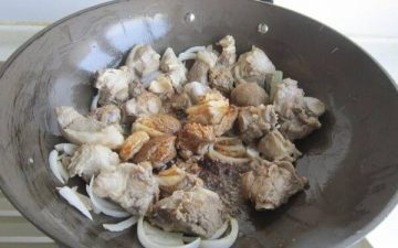 Add dark soy sauce and salt to stir fry evenly