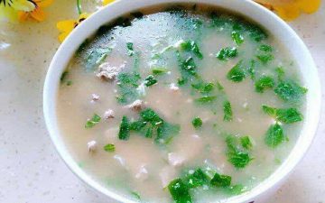 Pork Liver Lean Meat Green Vegetable Porridge