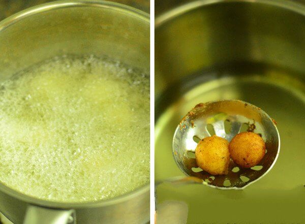 Pour enough oil into the pan,