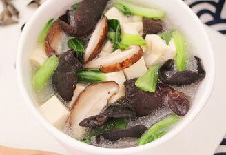 Mushroom Black Fungus Tofu Soup