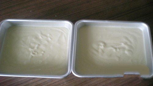 Pour in the egg batter