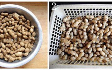 Wash the peanutsLeave them out in the sun for a day so they can shell easily