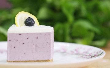 blueberry Yakult mousse.