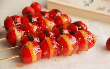 Sugar-coated haws.