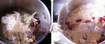 The prepared materials are all put into the pot, add the right amount of water, the amount of water can be adjusted, without too much consideration, pear more can add more, pear less words add too much taste will be a lot lighter, fire, fire to boil after turning a small fire slow boil for 30 minutes, remember to cover the pot will be dry