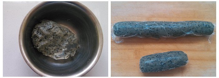 Form the dough into strips about 4-5cm in diameter.