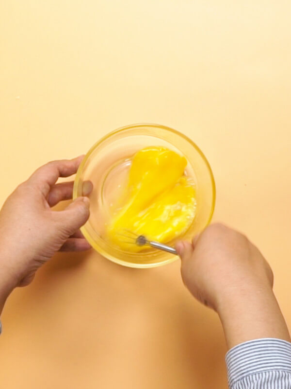 Put eggs in a bowl and beat them
