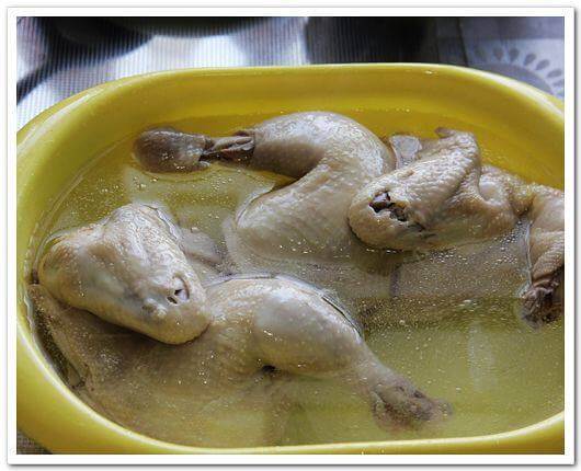 After soaking the chicken, remove it and place it in cool,