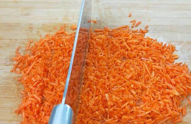 A carrot, after wiping the filament,