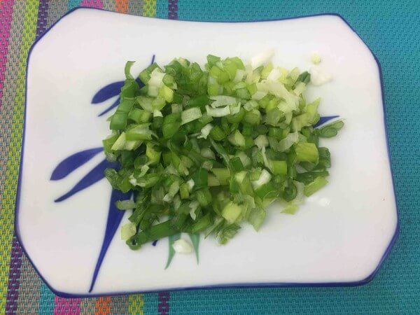 Green onions washed and chopped