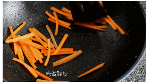 The carrot sticks are slightly fried.