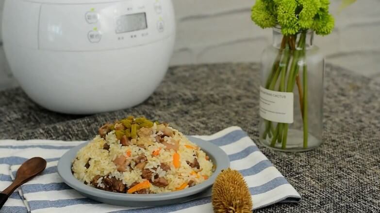Rice cooker lamb pilaf.