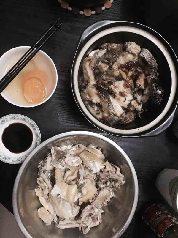 Leizhou white cut chicken & stewed tree fish.