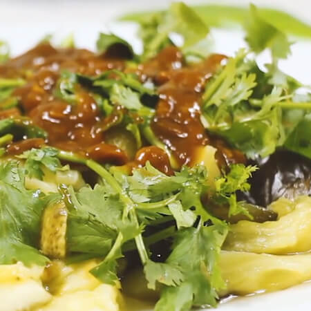 Eggplant with sauce