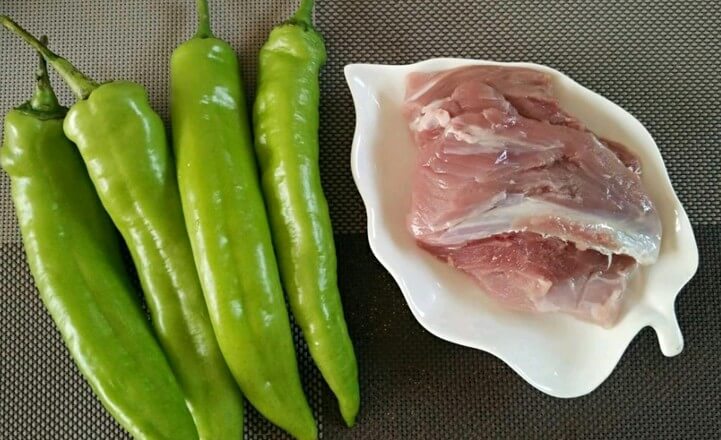 Green pepper, pork