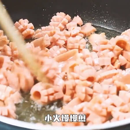 Slow cook on low heat until the surface is slightly yellowed.