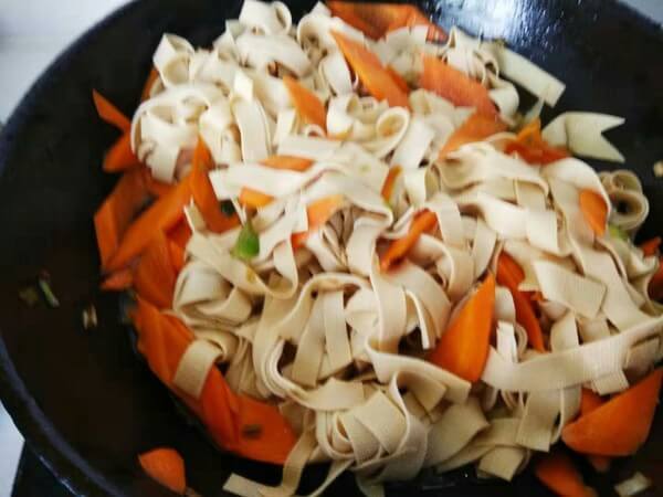 Stir-fry evenly and simmer