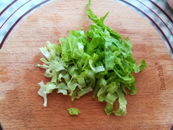 Lettuce washed and cut into shreds