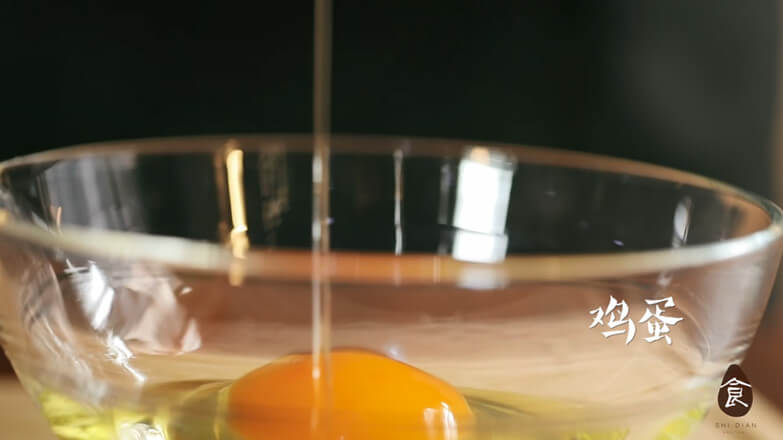 Take an egg and beat it into egg liquid