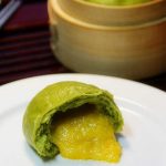 The Matcha Steamed Bun with Custard and Egg Yolk Filling