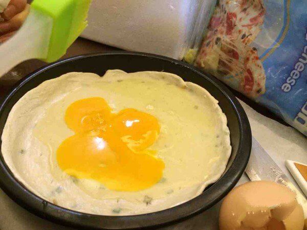 Beat in the eggs